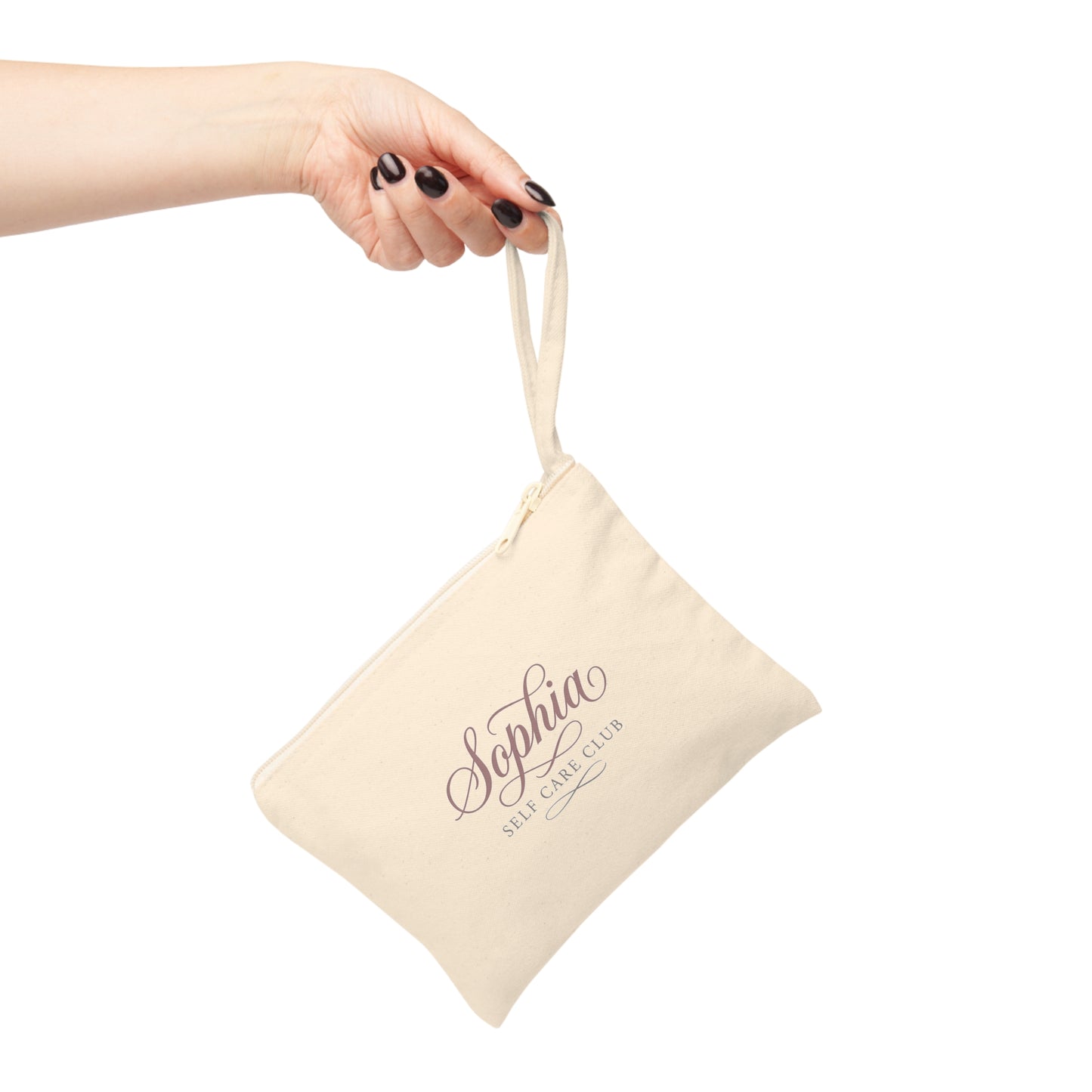 Self Care Club Personalized Makeup Bag Canvas Pouch | Custom Name Cosmetic Pouch