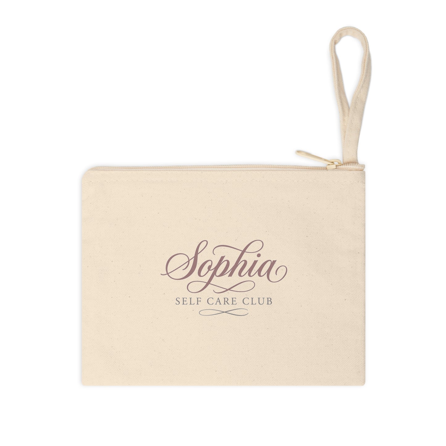 Self Care Club Personalized Makeup Bag Canvas Pouch | Custom Name Cosmetic Pouch