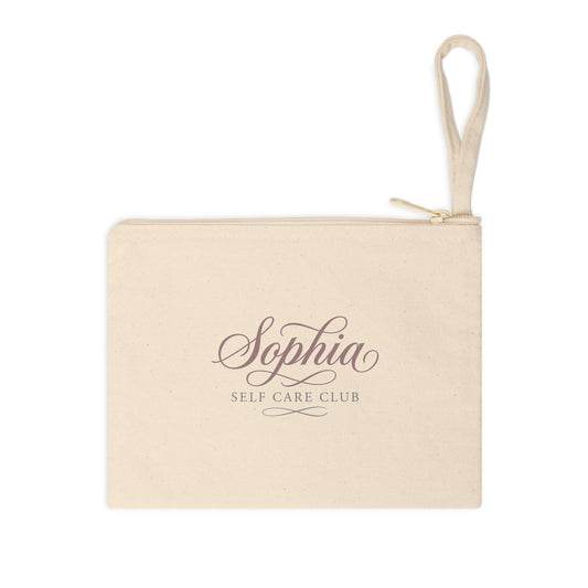 Self Care Club Personalized Makeup Bag Canvas Pouch | Custom Name Cosmetic Pouch