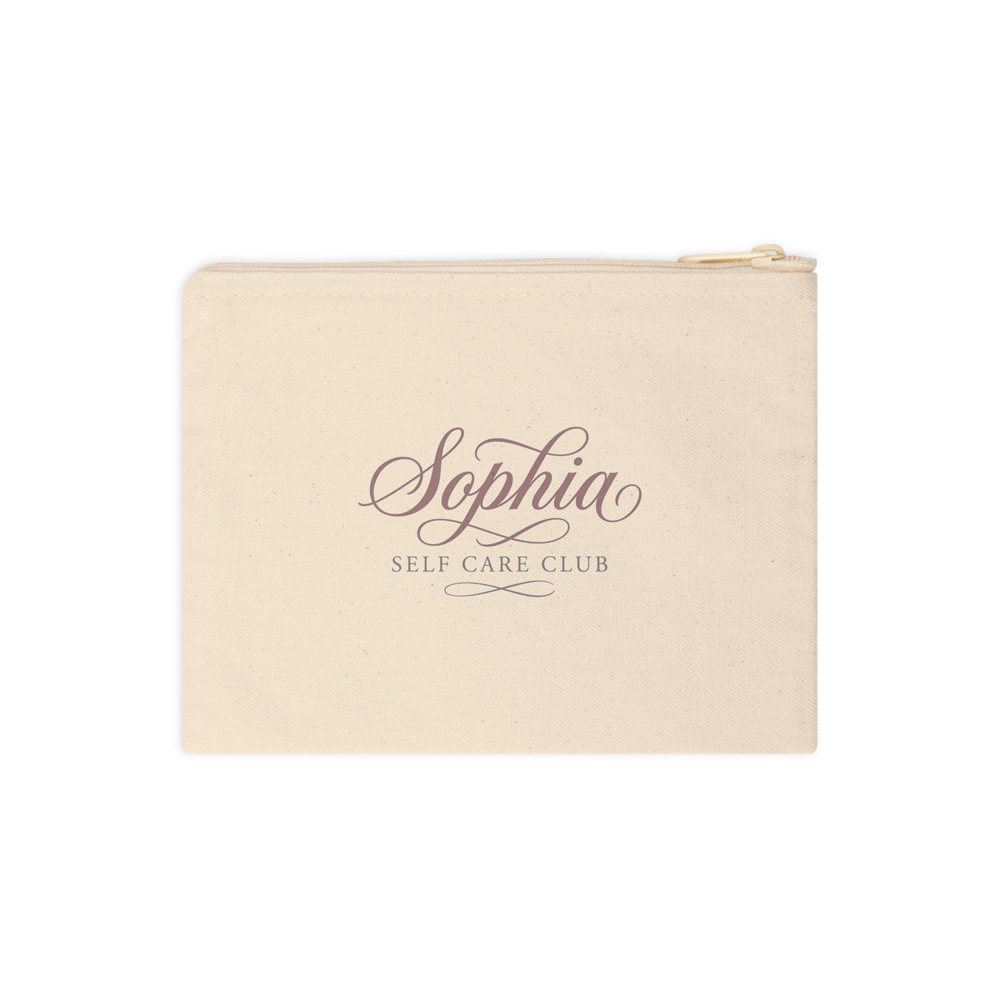 Self Care Club Personalized Makeup Bag Canvas Pouch | Custom Name Cosmetic Pouch