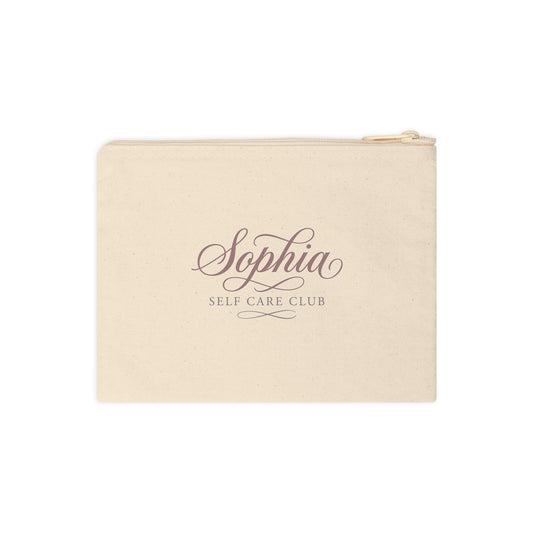 Self Care Club Personalized Makeup Bag Canvas Pouch | Custom Name Cosmetic Pouch