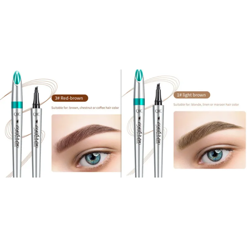Four Prong Liquid Eyebrow Pencil Waterproof And Sweat Proof Makeup And Color Display